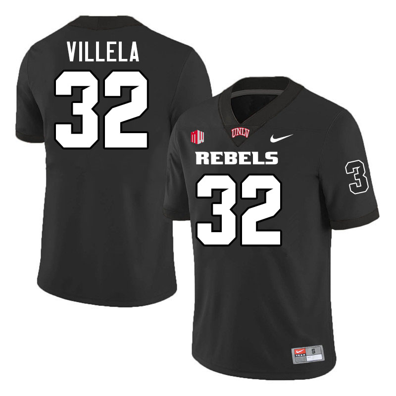UNLV Rebels #32 Ramon Villela College Football Jerseys,Uniforms-Black